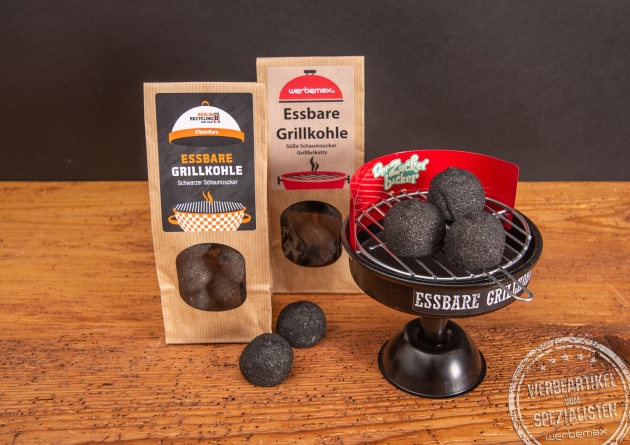 Essbare Grillkohle aus Marshmallows - süßes Giveaway mit Überrraschungseffekt.