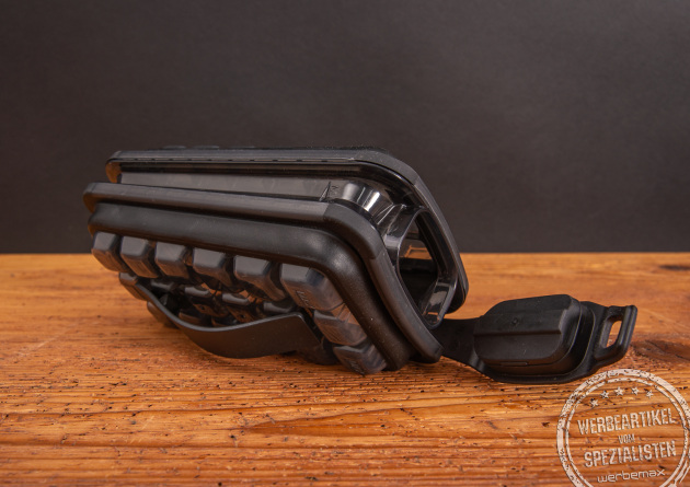 Icebreaker Pop Eisw&uuml;rfelbox schwarz ge&ouml;ffneter Beh&auml;lter als Werbeartikel.