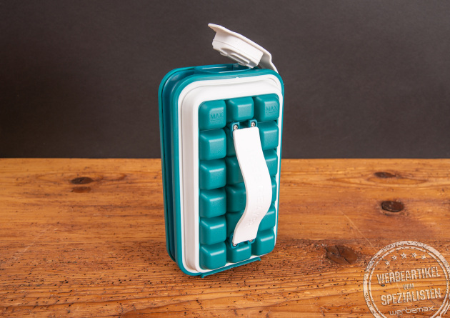 IceBreaker&reg; Pop &ndash; moderner Eisw&uuml;rfelbeh&auml;lter in t&uuml;rkis mit Deckel und Griff, zur Herstellung von 18 Eisw&uuml;rfeln.