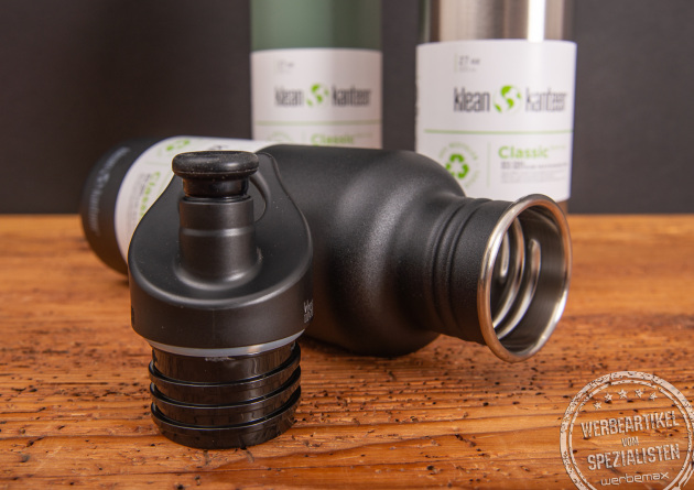 Klean Kanteen nachhaltige Trinkflasche als Werbegeschenk.