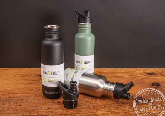 Klean Kanteen Flaschen als nachhaltige Werbeartikel.