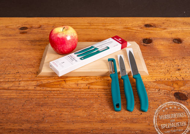 Victorinox Swiss Classic &ndash; farbenfrohes Gem&uuml;semesser-Set in petrol mit ergonomischem Griff.