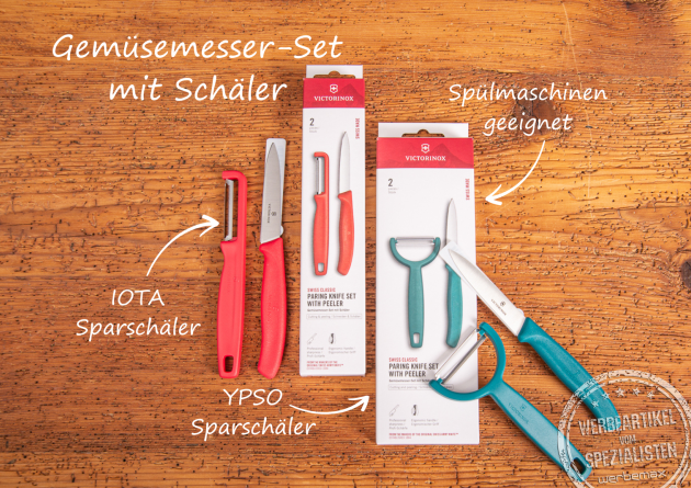 Praktisches Messerset von Victorinox – Swiss Classic Gemüsemesser und Sparschäler für die Küche.