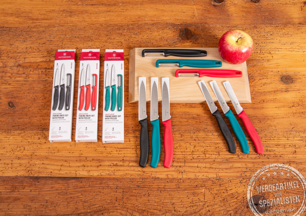 Hochwertige Gemüsemesser von Victorinox im praktischen Set mit Sparschäler.