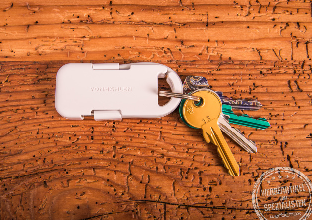 Vonmählen Evergreen Go Powerbank als Schlüsselanhänger – ultrakompakter Werbeartikel aus recyceltem Material