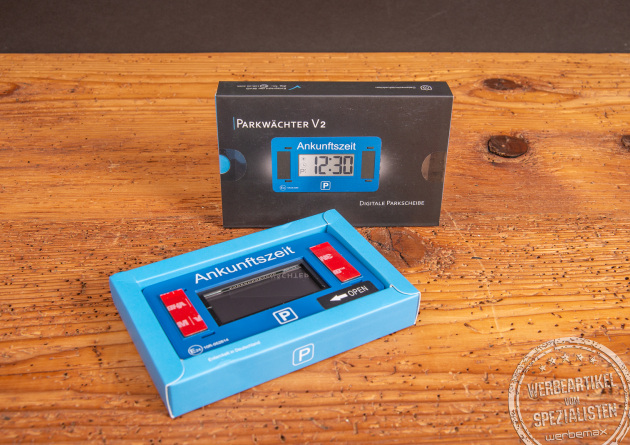 Digitale Parkscheibe im modernen Design &ndash; pr&auml;zise, praktisch und ideal als Werbegeschenk f&uuml;r Autofahrer