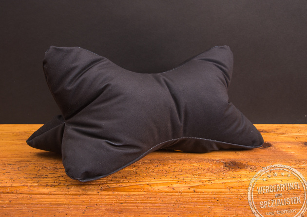 Schwarzer Leseknochen ohne Aufdruck – komfortables Lesekissen und Nackenstütze, ideal personalisierbar als Werbeartikel bei werbemax.