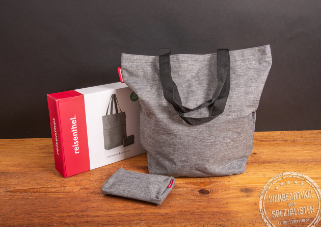 Reisenthel Cityshopper 2 Set Twist Silver mit Verpackung – nachhaltiger Werbeartikel im Geschenk-Set.