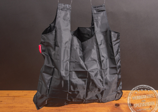 Schwarzer reisenthel Mini Maxi Shopper Pocket &ndash; langlebige Tragetasche aus Polyester, ideal als Werbeartikel mit individueller Bedruckung bei werbemax.