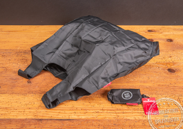 Faltbarer reisenthel Mini Maxi Shopper Pocket – Einkaufstasche in Schwarz mit praktischer Hülle, ideal bedruckbar als Werbeartikel bei werbemax.