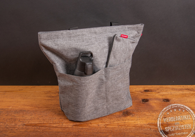 Reisenthel Cityshopper 2 Set Twist Silver mit Außentasche – nachhaltiger Werbeartikel mit viel Stauraum.