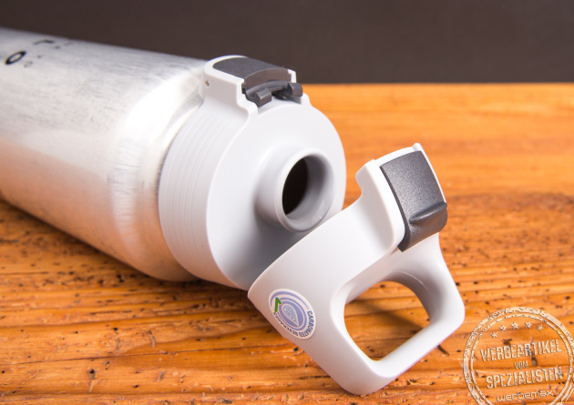 Detailansicht des SIGG WMB One Verschlusses – auslaufsichere, nachhaltige Trinkflasche ideal als Werbegeschenk mit Logo bei werbemax.