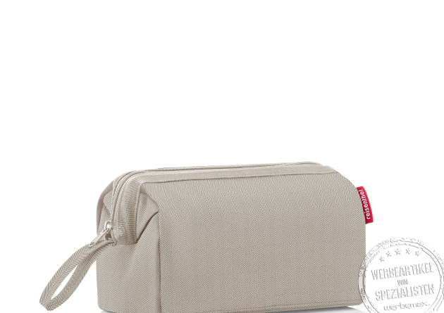 Reisenthel Travelcosmetic Herringbone Sand – elegante Kosmetiktasche aus robustem Stoff als hochwertiges Werbegeschenk.