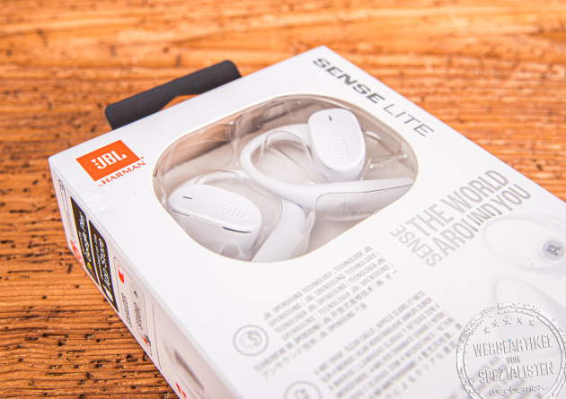 JBL Kopfh&ouml;rer Sense Lite als exklusiver Werbeartikel &ndash; kabellose Open Ear Bluetooth In-Ears mit Branding f&uuml;r Marketing und Events.