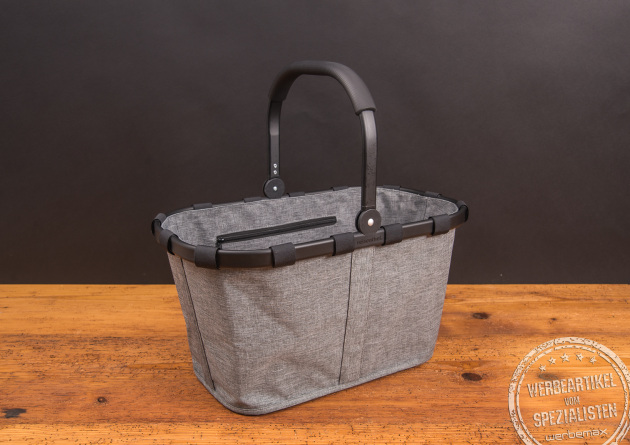 reisenthel carrybag twist silver &ndash; stilvoller Einkaufskorb als nachhaltiger Werbeartikel und Mitarbeitergeschenk