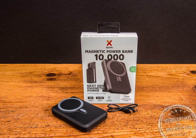 Xtorm Magnetic Powerbank 10.000 mAh mit MagSafe in Originalverpackung – hochwertige Powerbank mit USB-C Kabel, ideal als Werbegeschenk mit Logo für Kunden und Mitarbeiter.