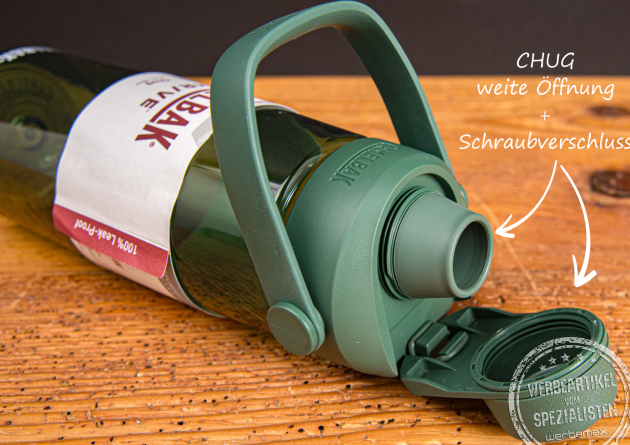 CamelBak Thrive Trinkflasche Chug mit weiter Öffnung und Schraubverschluss – nachhaltiges Werbegeschenk für Outdoor und Office.