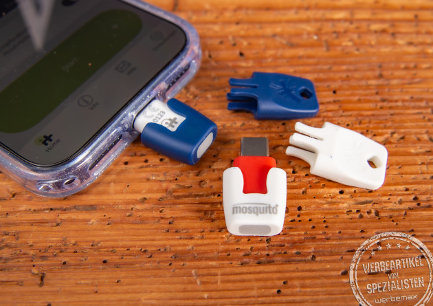heat it Insektenstichheiler Varianten für iPhone und Android – smartes Sommer-Gadget und innovatives Werbegeschenk mit Gravurfläche.