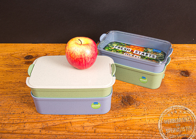 Koziol Lunchbox Stakk Set f&uuml;r unterwegs &ndash; praktischer Werbeartikel f&uuml;r jeden Tag.