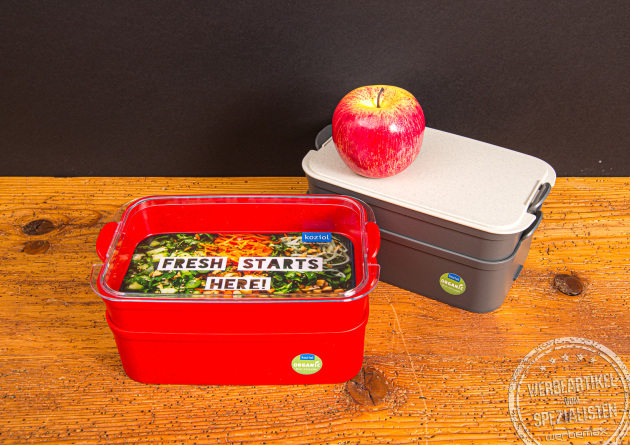 Koziol Lunchbox Stakk als Bentobox &ndash; nachhaltiger Werbeartikel mit Logo.