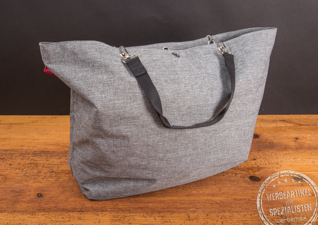 Reisenthel Shopper Tasche in Twist Silver &ndash; elegante, ger&auml;umige Einkaufstasche als hochwertiges Werbegeschenk oder Mitarbeiterpr&auml;sent, ideal f&uuml;r den Alltag und nachhaltige Markenkommunikation.