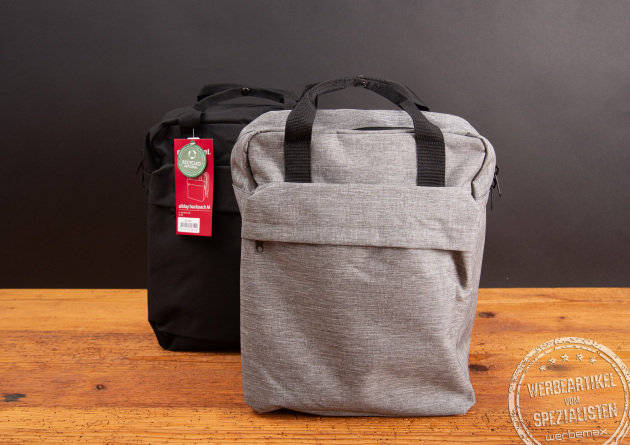 Reisenthel Rucksack Allday Backpack in twist silver und Schwarz – moderner, nachhaltiger Rucksack aus recyceltem Material als praktisches Mitarbeitergeschenk oder stylisches Werbegeschenk für den Alltag.