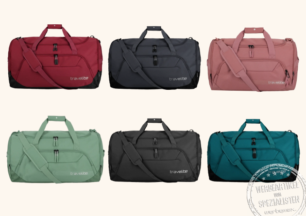Travelite KiICK OFF Reisetasche M in verschiedenen Farben – vielseitige Sport- und Freizeittasche als hochwertiger Werbeartikel mit Logo.