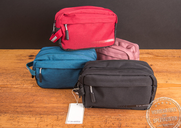 Travelite Kick Off Kulturbeutel – hochwertiges Werbegeschenk mit praktischer Innenaufteilung und Logooption.