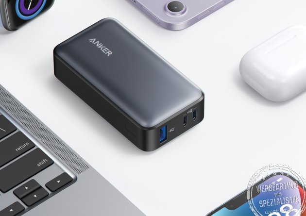 Anker Powerbank 10.000 mAh als praktisches Werbegeschenk für Kunden und Mitarbeiter.