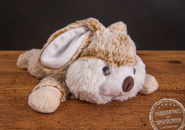 Habibi Plush W&auml;rmekuscheltier Hase &ndash; W&auml;rmekissen Mikrowelle mit nat&uuml;rlicher Hirsef&uuml;llung als Werbeartikel