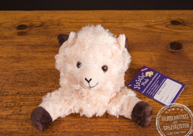 Habibi Plush Wärmekuscheltier Lama – Wärmekissen Mikrowelle mit Hirsefüllung als Werbegeschenk mit Logo