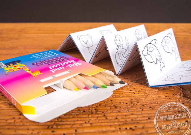 Reidinger Buntstifte Memory Set mit ausklappbaren Tiermotiven zum Ausmalen und Spielen f&uuml;r Kinder.