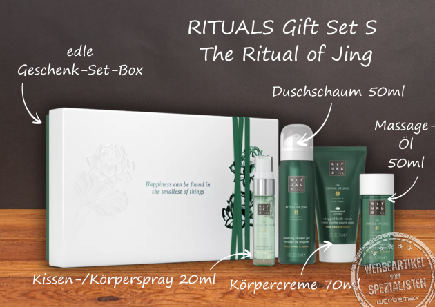 Rituals Geschenkset „The Ritual of Jing“ small mit Pflegeprodukten in eleganter Box.