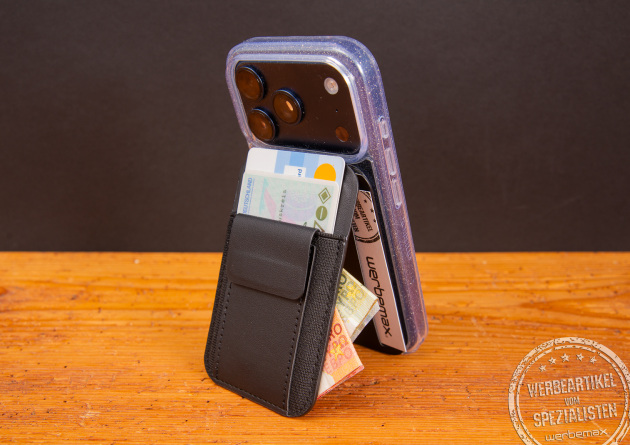 MagSafe Kartenetui TROIKA CASH CARDS KEY mit Logo als Slim Wallet und Handyhalter für 2–5 Karten.