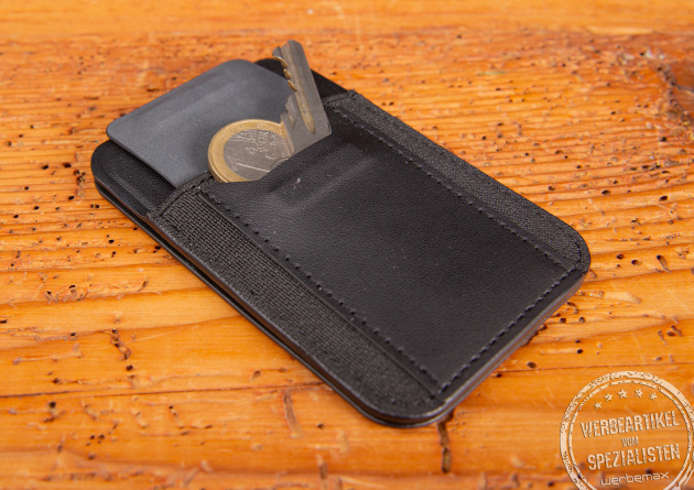 MagSafe Kartenetui TROIKA mit Schl&uuml;sselfach &ndash; Slim Wallet und Mini-Geldbeutel als Werbeartikel.