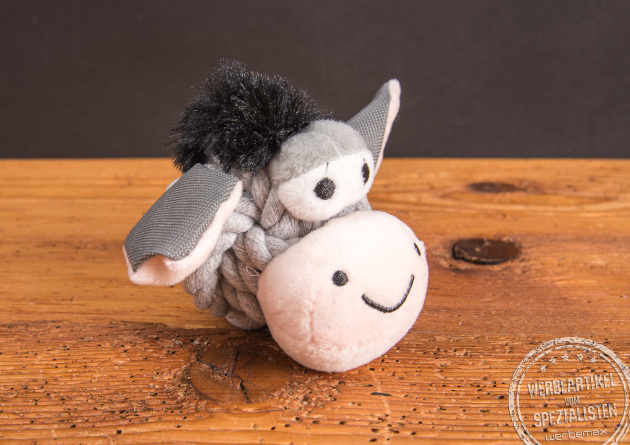 Hundespielzeug Knotentier als Kauspielzeug f&uuml;r Hunde mit weicher Oberfl&auml;che und geknoteter Struktur