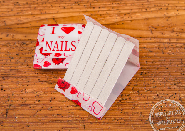 Nagelfeilen Set im Werbebriefchen als Kosmetik Werbeartikel &ndash; Giveaways f&uuml;r Frauen mit individuellem Druck