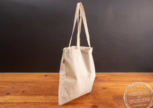 Tragetasche Baumwolle in Natur Made in Germany als nachhaltiger Werbeartikel individuell mit Logo bedrucken
