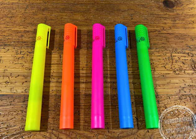 Bunte Jumbo Textmarker mit duftender Tinte &ndash; gro&szlig;e Werbeartikel und Messe-Giveaways, die auffallen und im Alltag genutzt werden