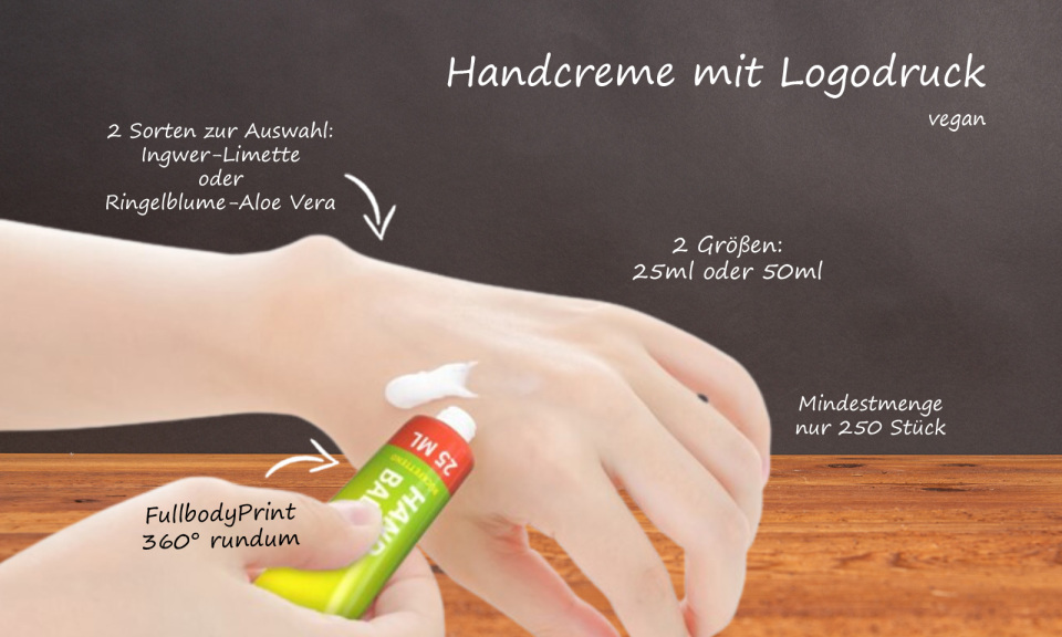 Handcreme mit tollem Duft als Werbeartikel.