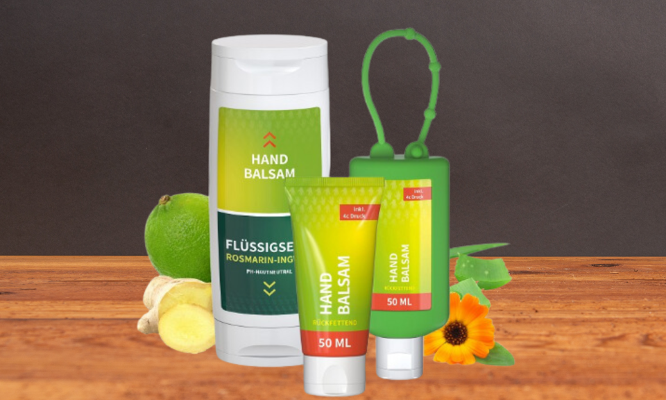 Handcreme in verschiedenen Gr&ouml;&szlig;en als Werbegeschenk.