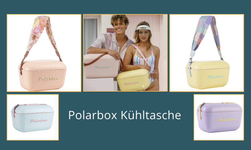 Polarbox K&uuml;hltasche als Werbeartikel in den Farben gelb, hellblau, flieder und apricot.