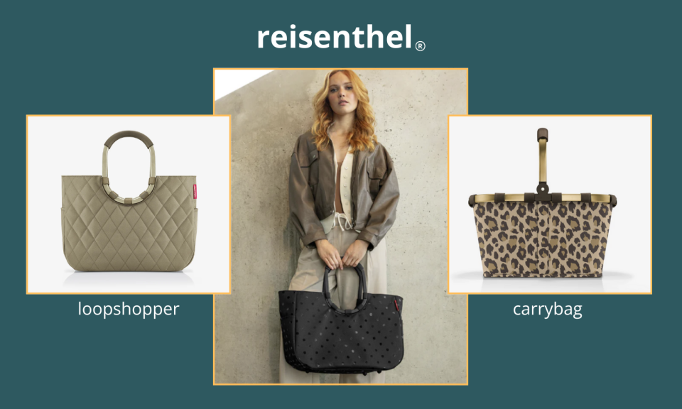 reisenthel carrybag leo macchiato, loopshopper glossy dots und loopshopper rhombus olive als Werbeartikel