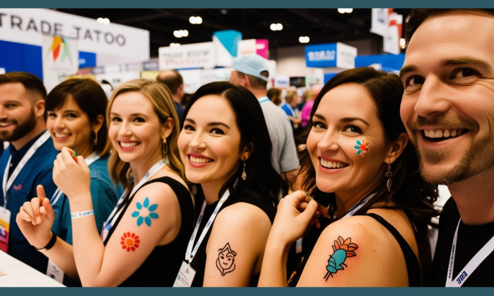 Klebetattoos als Streuartikel auf Bewerber-Messen.