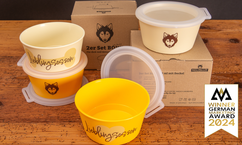 koziol Nora Box und Wolfsblut Branding als Werbeartikel f&uuml;r den Germany Marketing Award 2024