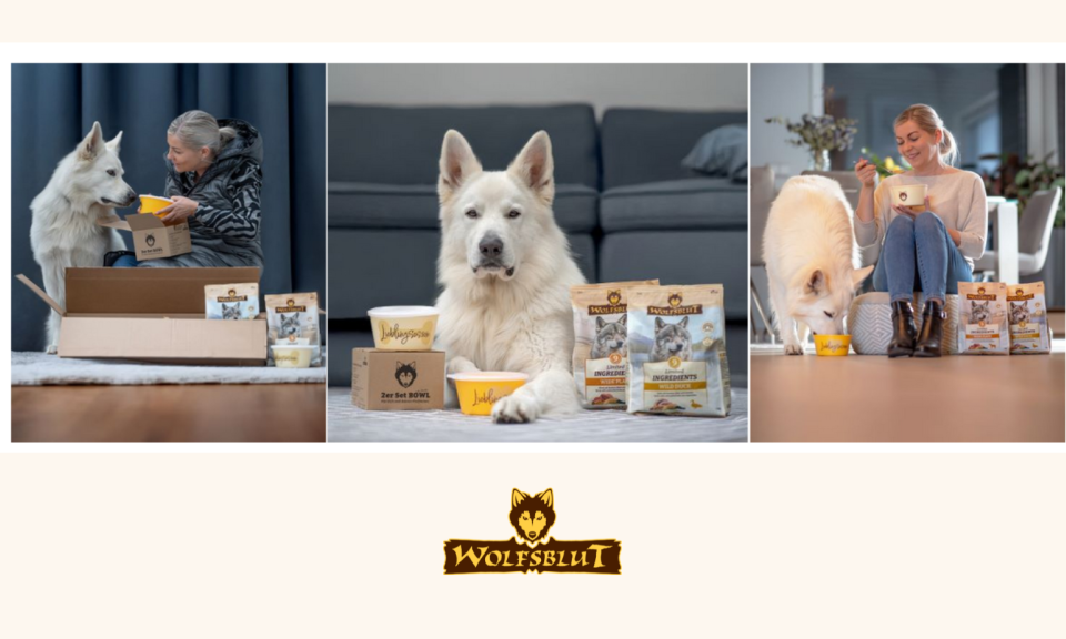 Wolfsblut Hundefutter mit koziol NORA BOX mit Lieblingsessen Aufdruck als Werbeartikel. 