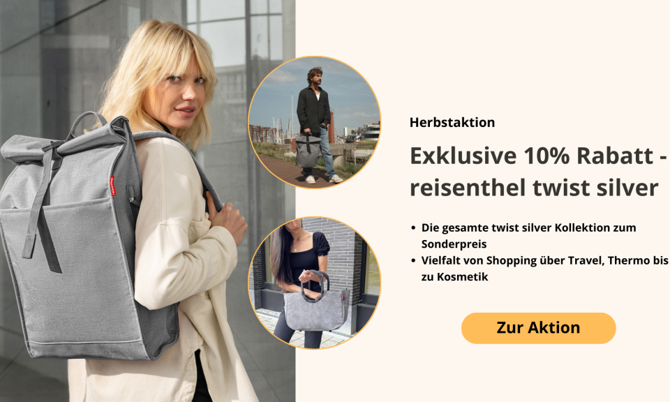reisenthel twist silver Kollektion – stilvolle Taschen, Rucksäcke und Shopper als exklusive Werbeartikel mit 10 % Rabatt Herbstaktion