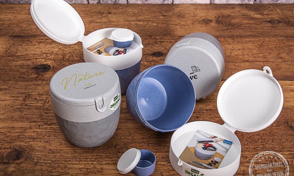 koziol CLUB Bentobox als Meal Prep Box mit Logo &ndash; nachhaltige To Go Werbegeschenke.