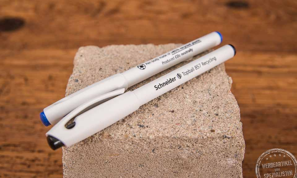 Fineliner Schneider Topliner 967 wei&szlig; mit Logodruck