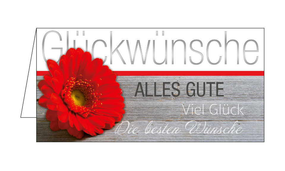 Glückwunschkarte mit Blumen rot